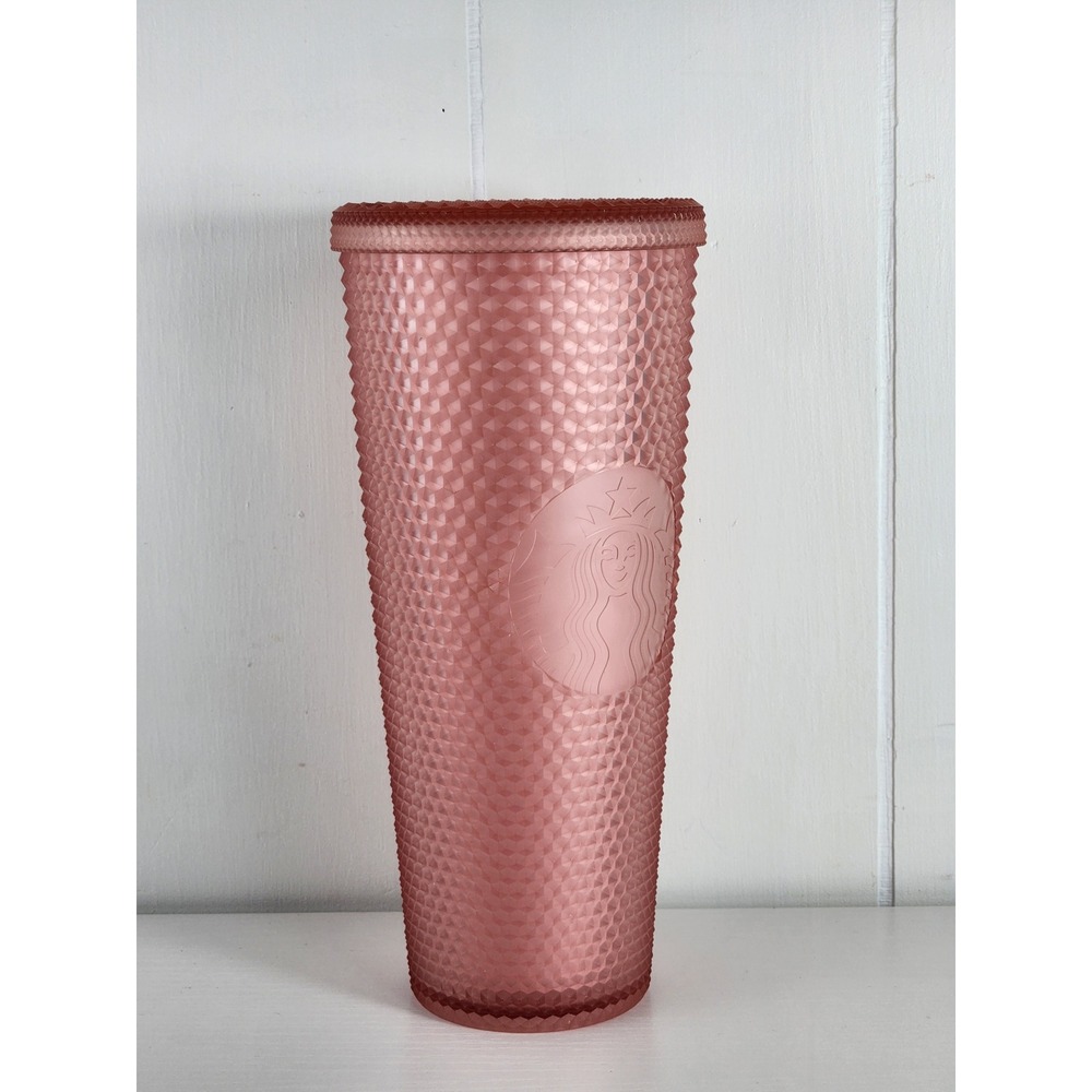 Starbucks Studded Tumbler Rose Gold Pink Matte 24oz Venti Cold Cup No Straw